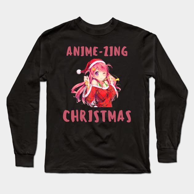 Cute Anime-zing Christmas Long Sleeve T-Shirt by Novelty-art